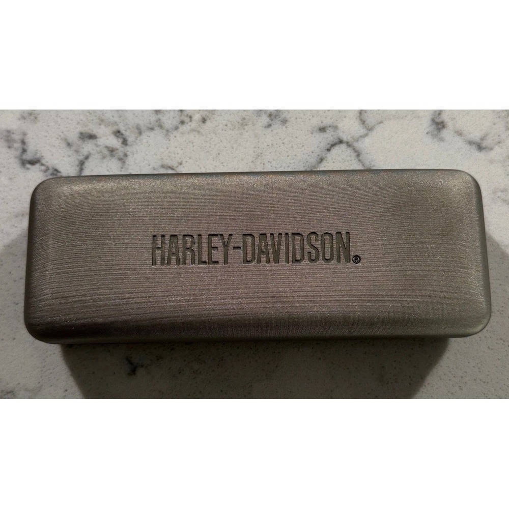 Harley Davidson Hard Shell Eyeglass Sunglasses Case Gray Black Hinged